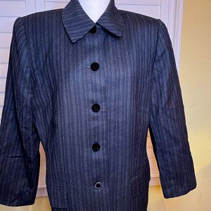 Valerie Stevens Black Pinstripe Ladies Blazer Sz 12